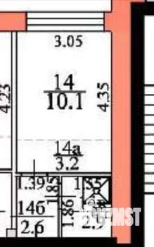 Студия квартира, вторичка, 19м2, 3/4 этаж