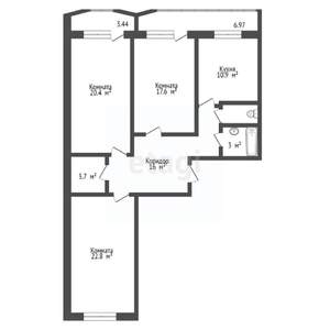 3-к квартира, вторичка, 102м2, 14/14 этаж