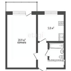 1-к квартира, вторичка, 37м2, 4/9 этаж