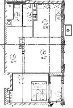2-к квартира, строящийся дом, 58м2, 1/9 этаж