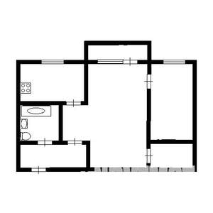 2-к квартира, вторичка, 42м2, 2/5 этаж