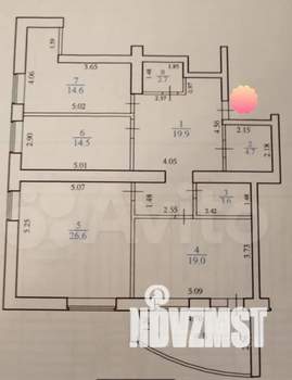 3-к квартира, вторичка, 106м2, 3/15 этаж