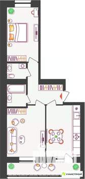 2-к квартира, вторичка, 55м2, 8/11 этаж