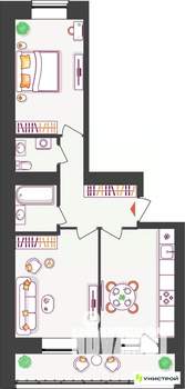 2-к квартира, вторичка, 53м2, 4/11 этаж