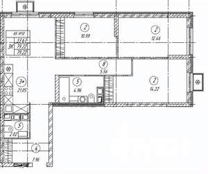 3-к квартира, строящийся дом, 79м2, 1/9 этаж