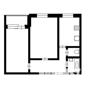 2-к квартира, вторичка, 53м2, 2/10 этаж