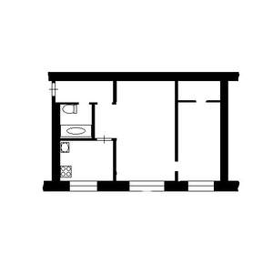 2-к квартира, вторичка, 44м2, 1/4 этаж