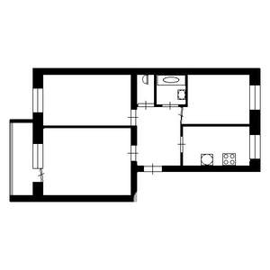 3-к квартира, вторичка, 60м2, 5/5 этаж