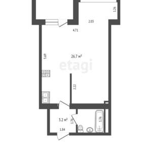 1-к квартира, вторичка, 32м2, 8/12 этаж