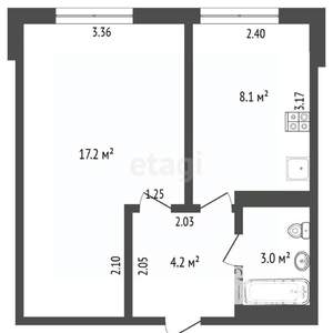 1-к квартира, вторичка, 32м2, 15/16 этаж
