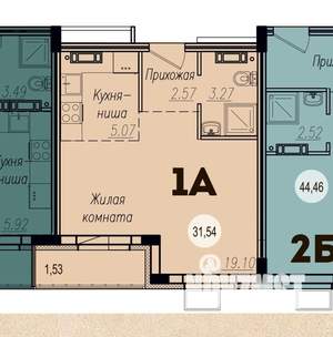 1-к квартира, вторичка, 32м2, 9/15 этаж