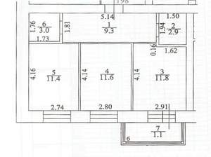 2-к квартира, вторичка, 51м2, 1/10 этаж