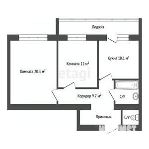 2-к квартира, вторичка, 61м2, 9/17 этаж