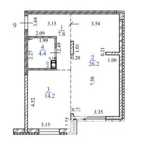 1-к квартира, строящийся дом, 53м2, 3/15 этаж