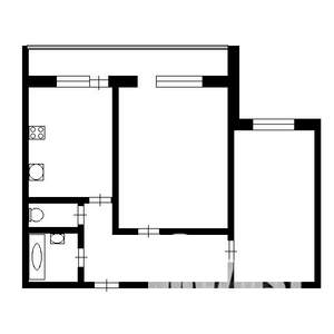 2-к квартира, вторичка, 50м2, 1/9 этаж