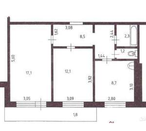 2-к квартира, вторичка, 50м2, 2/9 этаж