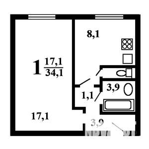 1-к квартира, вторичка, 32м2, 6/9 этаж
