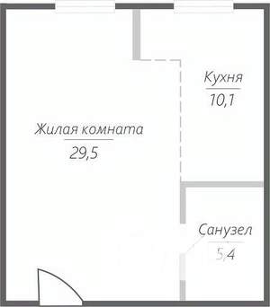 1-к квартира, строящийся дом, 45м2, 3/15 этаж