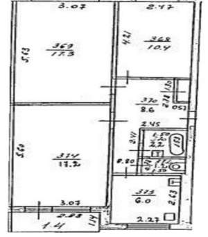 3-к квартира, вторичка, 63м2, 4/5 этаж