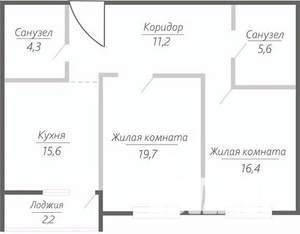 2-к квартира, строящийся дом, 75м2, 7/15 этаж