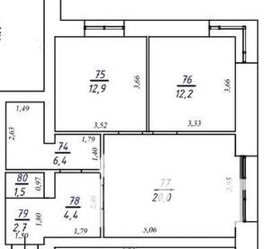 2-к квартира, вторичка, 60м2, 5/6 этаж