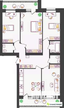 4-к квартира, вторичка, 97м2, 7/11 этаж