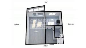 1-к квартира, вторичка, 33м2, 6/9 этаж