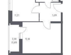 1-к квартира, вторичка, 38м2, 5/5 этаж