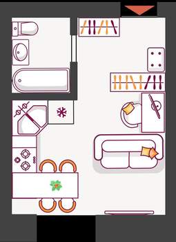 Студия квартира, вторичка, 24м2, 5/10 этаж