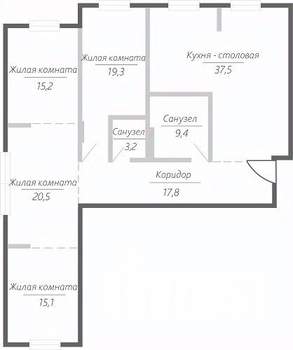 4-к квартира, строящийся дом, 138м2, 3/15 этаж