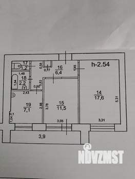 2-к квартира, вторичка, 46м2, 1/12 этаж