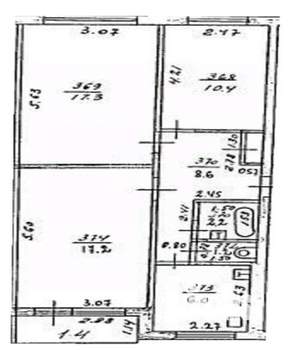 3-к квартира, вторичка, 63м2, 4/5 этаж