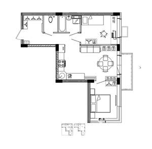 2-к квартира, вторичка, 51м2, 7/15 этаж