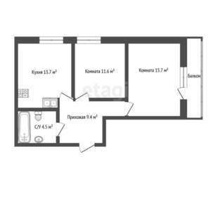 2-к квартира, вторичка, 42м2, 5/5 этаж