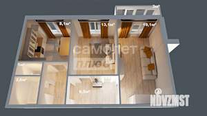 2-к квартира, вторичка, 53м2, 2/10 этаж