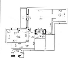 3-к квартира, вторичка, 74м2, 2/17 этаж