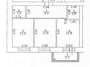 2-к квартира, вторичка, 51м2, 1/10 этаж