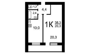 1-к квартира, вторичка, 37м2, 10/14 этаж