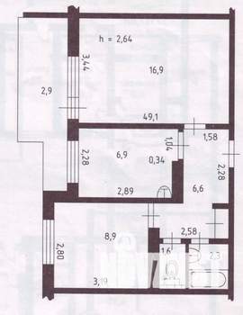 2-к квартира, вторичка, 47м2, 16/16 этаж
