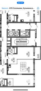 2-к квартира, вторичка, 43м2, 1/5 этаж